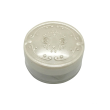 Empty round plastic clear loose powder jar with sifter customized wholesale make up powder case with puff